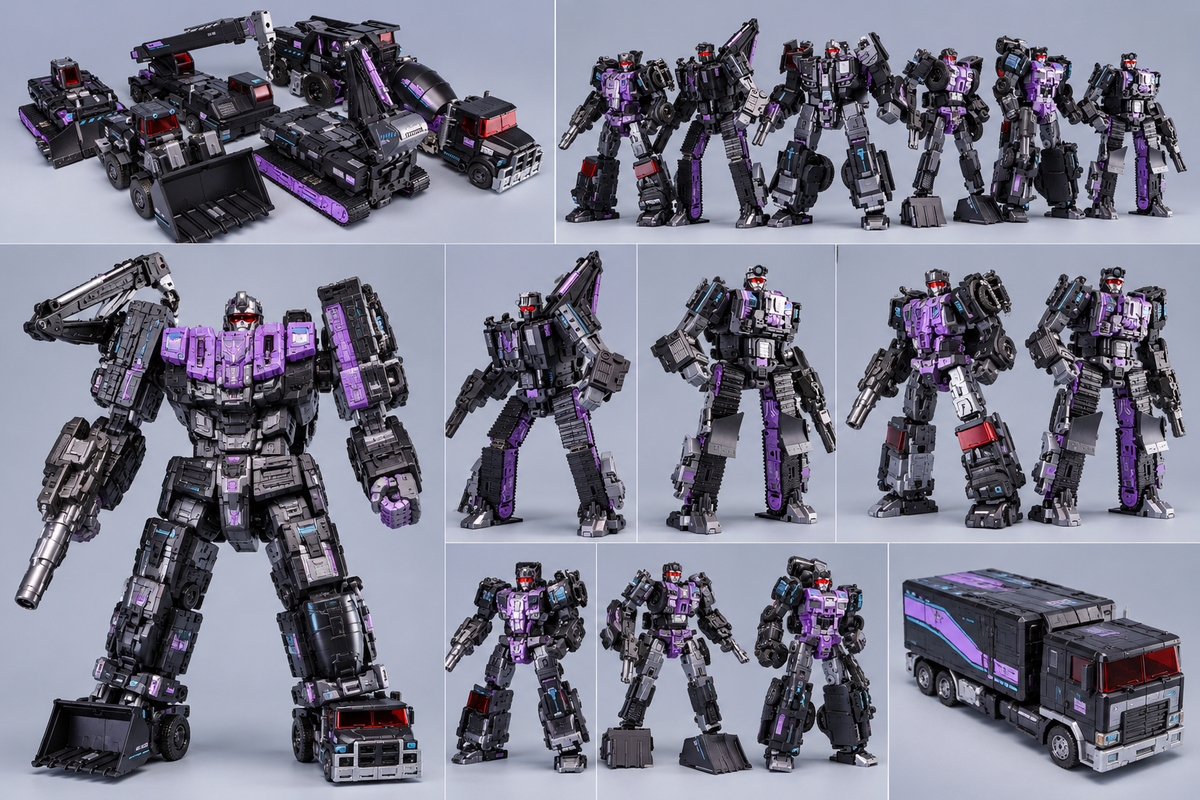 Mecha Invasion Devastator Set of 7 — Black Version